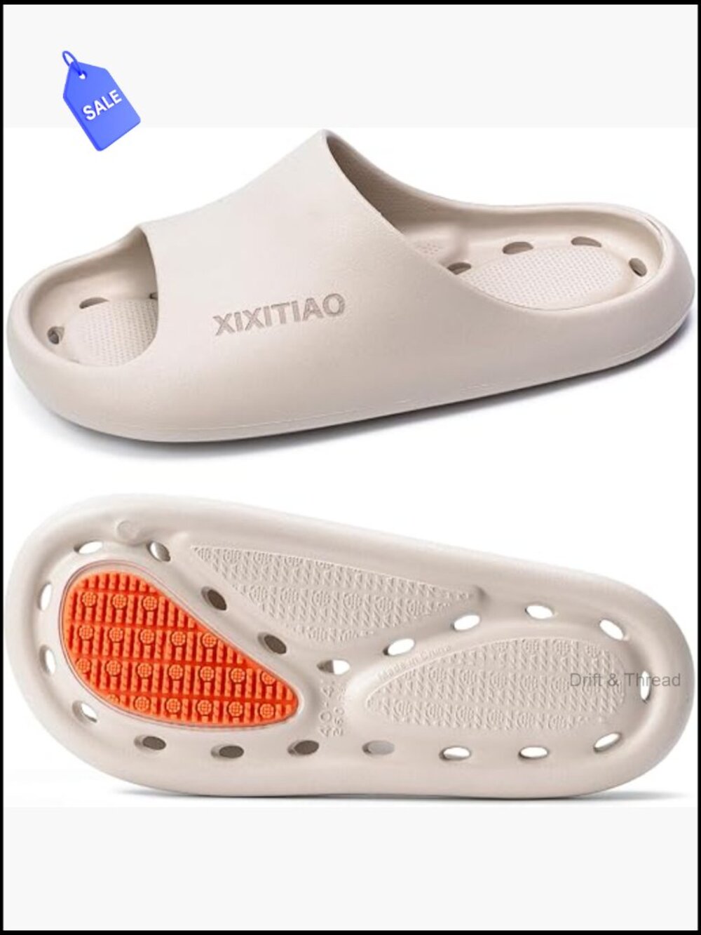 Non Slip Quick Drying Shower Slippers with Drain Holes, Lightweight EVA for